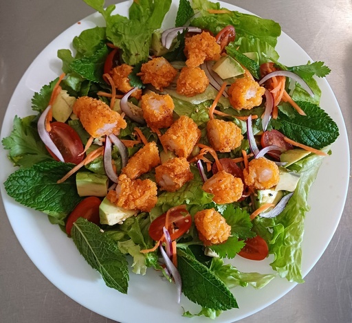 Salade beignet crevettes